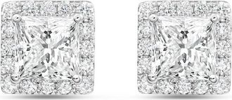 Diana M. Jewels 14KT WHITE GOLD LAB GROWN FASHION EARRINGS WEIGHING 10.00 CTS TW