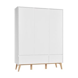 OEM Armoire 3 Portes 2 Tiroirs Pinio Swing - Blanc Et Bois
