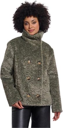 Rino&Pelle Korte Double Breasted Jas - Dames - Jassen - Groen - Maat: M Poliester