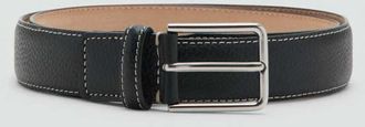 Mango Cintura pelle cuciture contrasto nero - Uomo - 100 - MANGO MAN