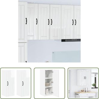 vidaXL vidaXL Armadi in legno - Mobile da cucina 2 pcs Bianco Lucido 30 x 31 x 80 cm