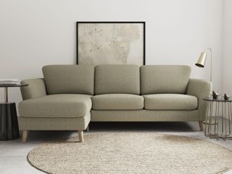 HOME AFFAIRE Ecksofa »MARSEILLE (242/152cm),L-Form, Rec. rechts/links« Massivholzbeine Eiche, Landhausstil, Wellenunterfederung