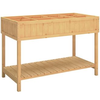 OUTSUNNY Huerto urbano 110x46x76 cm madera natural