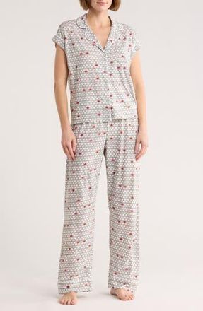 Tommy Hilfiger Piped Jersey Pajamas in Row Hearts Multi Heather Grey at Nordstrom Rack, Size X-Large