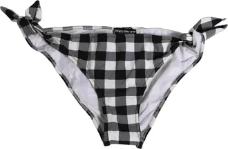 Dolce & Gabbana Checkered Bikini Bottom - Black