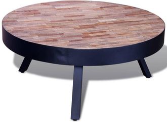 vidaXL Coffee Table Round Reclaimed Teak Wood Vidaxl