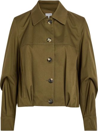 Loewe Cotton and Silk-blend Jacket - Khaki - 36 (UK8 / S)