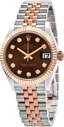 Rolex Datejust 31 Chocolate Diamond Dial Automatic Ladies Steel and 18kt Everose Gold Jubilee Watch 278271CHDJ