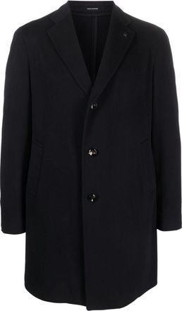 Tagliatore Colorado single-breasted coat - men - Cashmere/Cupro/Virgin Wool - 54 - Blue