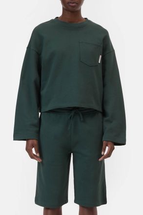 Closed Long Sleeve Crewneck Sweatshirt In Royal Green