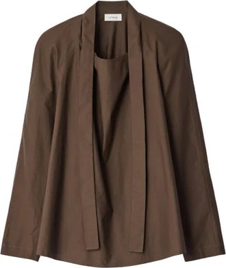 Christophe Lemaire Ascot Blouse - Dames - Blouses - Bruin - XS - Katoen - Overhemden