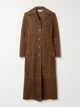 Rixo Cappotto In Camoscio A Pannelli Astrae - Marrone