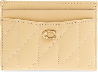 Coach Wallets & Cardholders, female, Yellow, Size: ONE SIZE Essential Card Case with Pillow Quilting