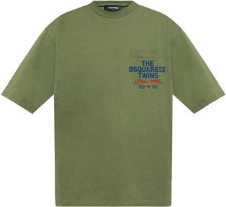 Dsquared2 logo-print T-shirt - men - Cotton - M - Green