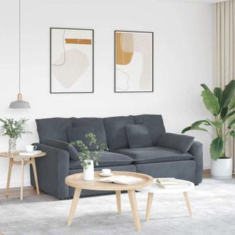 vidaXL Vidaxl - Divano Modulare con Cuscini Grigio Scuro