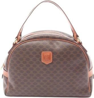 Celine Pre-owned Handbags, female, Brown, Size: ONE SIZE Pre-owned Vintage Canvas Handbag
