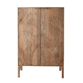 Maisons du monde Aparador bajo de madera de mango tallada con 2 puertas 90 cm