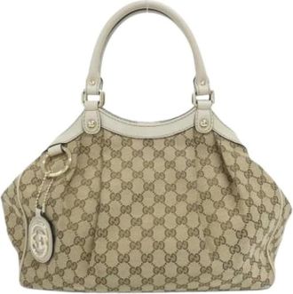 Gucci Pre-owned Handbags, female, Beige, Size: ONE SIZE Pre-owned Vintage Handbag