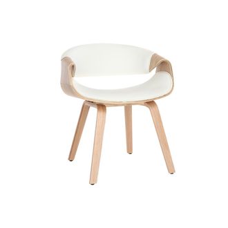 Miliboo Silla N&oacute;rdica Blanco Y Madera Clara Aramis