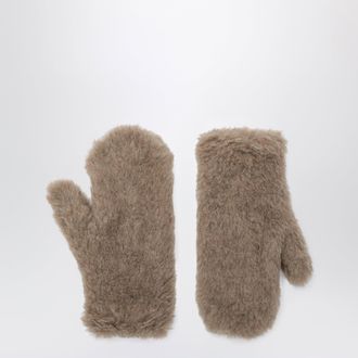 Max Mara Guanti in teddy beige scuro
