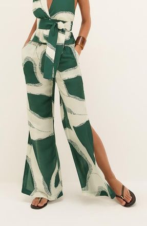 Vix Enigma Lea Slit Hem Cover-Up Pants in Multi at Nordstrom, Size X-Large