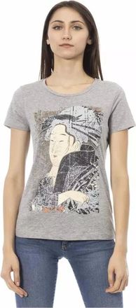 Trussardi Geisha T-shirt - Dames - Tops - Grijs - Maat: XL Katoen