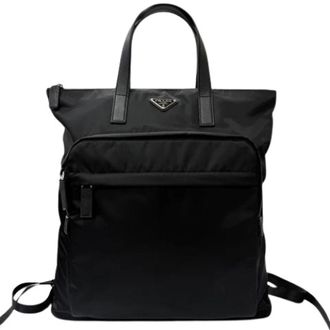Prada Pre-owned Tote bag - Heren - Vintage Rugzakken - Zwart - ONE Size - Leer - Vintage