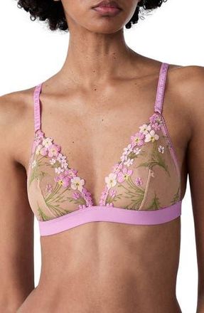 Etam Douceur Embroidered Tulle Triangle Bralette in Lilac at Nordstrom Rack, Size Small