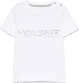 Lapin House logo-print T-shirt - kids - Spandex/Elastane/Cotton - 10 yrs - White