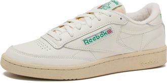Reebok Mens Club C 85 Tennis Shoes, Casual Fashion White Sneakers, Int-White/Green, 13 UK