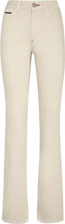 Philipp Plein Denim Broek Flare Fit Iconic Plein - Dames - Flared Jeans - Beige - W25 - Denim - Jeans