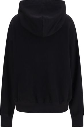 Dolce & Gabbana Womens Cotton Hooded Sweatshirt With Logo Patch Nero Sweatshirts Sweater