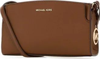 Michael Kors Womens Brown Leather Becca Crossbody Bag Luggage Cow Borse A Mano