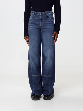 Emporio Armani Jeans wide leg a vita media in denim di cotone