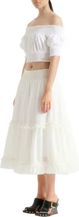 Balmain Long gathered skirt in White at Nordstrom, Size 36