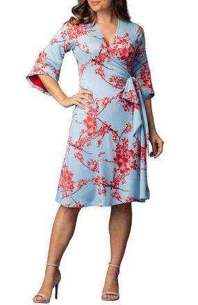 Kiyonna Gemini Wrap Dress in Cherry Blossom Print at Nordstrom, Size Small