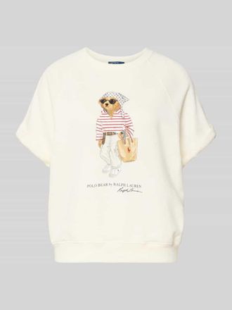 Polo Ralph Lauren Regular Fit Sweatshirt mit Polo Bear Print in Ecru, Gr&ouml;&szlig;e XXL