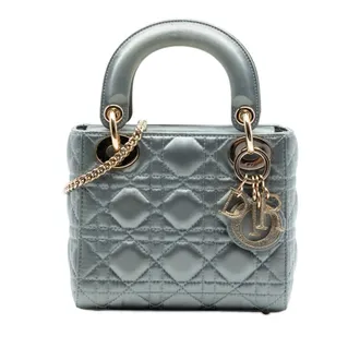 Dior Pre-owned Dior Mini Satin Cannage Swarovski Crystal Lady Dior Ladies INJXWNQOWQJZYGX7