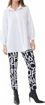 Joseph Ribkoff Lettering Print Pants In Black/white