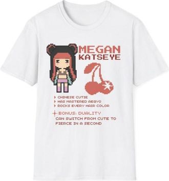 Generic KATSEYE Gameboy 2025 Fan Support Merch Cotton Unisex Short Sleeve T-Shirt - Pixel Art Tee Concert Outfit for Men and Women EYEKONS Gift (Megan,S)