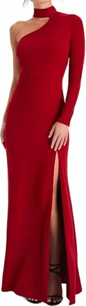Lulus Keep It Interesting Cutout One-Shoulder Maxi Dress In Red