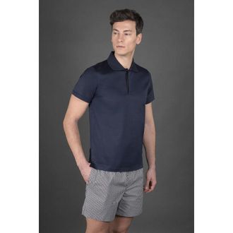 Moorer MenS Navy Short Sleeve Sweater, Size 58