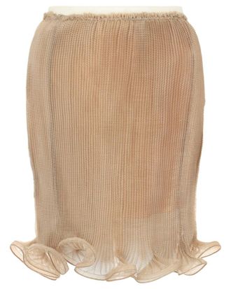 Givenchy Pleated Mini Skirt W Ruffled Bot