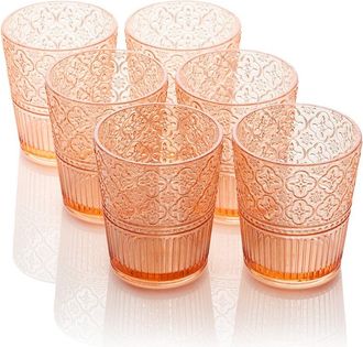 Certified International Set Of 6 Victoria 16Oz Acrylic Double Old-Fashioned Glasses