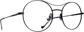 Caroline Abram Round Black Metal Optical Frames with Double Bridge