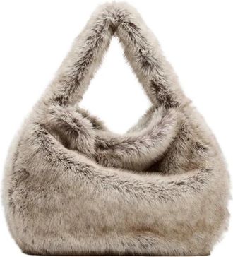 Generic Compatible For Womens Handbag Zipper Inner Ket Artificial Fur Effect Single Oulder Bag Ladies Purse