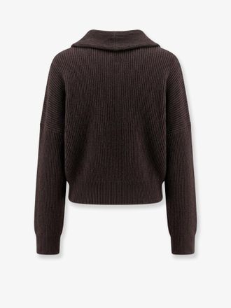 Brunello Cucinelli Womens Cashmere Shawl Lapel Cardigan Brown Sweater