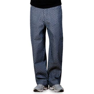 Pleasures Formula Check Baggy Wide Leg Jeans in Indigo Checker at Nordstrom, Size 32