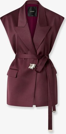 Pinko Blazer Melanzana in satin con cintura - PINKO - gender_Woman