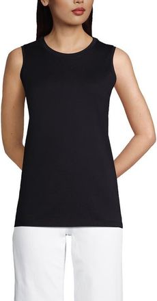 Lands End Supima Cotton Tank Top in Black at Nordstrom, Size X-Large P